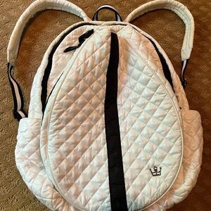 White Oliver Thomas large tennis backpack with multi compartments